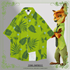 尼克狐狸动物城衬衫，翻领短袖同款衬衣宽松痛衣cos绿色衣服夏