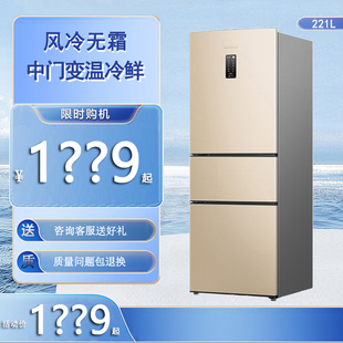 Ronshen/容声 BCD-221WD16NY电冰箱风冷无霜双门三开式家用厨房