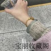 冰种飘绿玉髓玛瑙手镯，起脚感飘花玉镯子翡翠，正圈女款送带证书