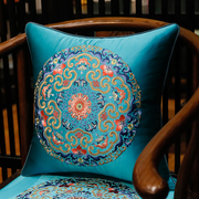 现代新中式刺绣花抱枕红木沙发靠背靠垫古典客厅长方形靠枕套
