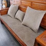 中式加厚红实木沙发垫木质连体椅垫子海绵芯单三人沙发垫防滑可拆