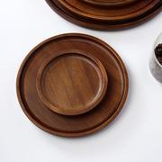 相思木大餐盘托盘圆形茶盘摆拍防水实木盘，子木碟子干果盘木质圆盘