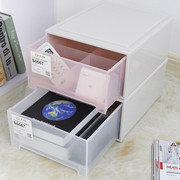 透明抽屉式收纳盒加厚塑料创意组合桌面整理盒办公衣柜内衣储物箱