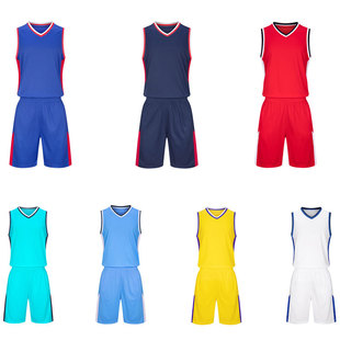 儿童成人篮球服套装定制比赛运动训练男学生背心，篮球衣服男红黄色