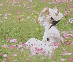 法式蕾丝帽田园草帽，夏季遮阳女帽森系写真，拍照时尚大号双面帽子
