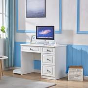 白色烤漆欧式电脑桌家用简约台式办公桌书桌儿童卧室学习桌写字台
