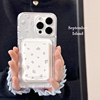 小清新紫色花朵iphone15ProMax手机壳12可爱女款13透明磁吸壳苹果14Pro磁吸卡包卡套