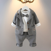 男宝宝三件套韩版婴儿童洋气，西服男童秋季套装春秋，小童0一1-2-3岁