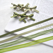 绿色丝带藤蔓植物树叶，彩带铃兰花发饰，配件手工自制蝴蝶结发夹材料