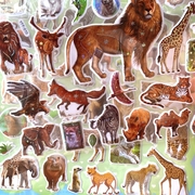 野生动物世界狮子老虎斑马儿童益智玩具幼儿园学习贴动物贴画纸