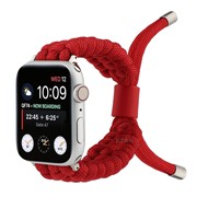 适用苹果iwatch78代6se2平纹伞绳硅胶圈手，表带543运动腕带ultra