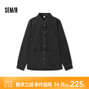 商场同款森马长袖衬衫男2024秋季新款复古牛仔外套宽松工装上衣