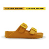 夏季黄色棕色日单外穿eva博肯轻便舒适防滑女沙滩鞋凉拖鞋平板拖