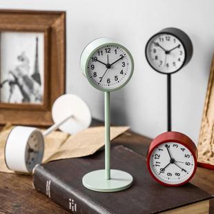 闹钟简约北欧风格学生用静音床头钟表创意个性座钟桌面摆件小座钟