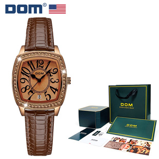 dom腕表时尚轻奢满钻钢带，石英防水女士手表g-1567d-7mq