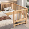 实木带护栏拼接床新生儿加宽大床定制婴儿床可升降围栏儿童床成人