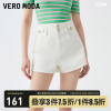 veromoda牛仔短裤夏女2023休闲舒适高腰，显瘦白色百搭裤子