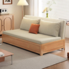 可折叠实木沙发床两用多功能，客厅小户型推拉单双人(单双人)可拆洗沙发