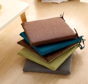 现代简约亚麻布椅垫方形，办公室坐垫蒲团透气榻榻米，飘窗垫纯色
