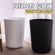 圆形垃圾桶家用2023大容量厨房桌面垃圾桶大小号塑料纸篓简约