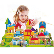 Hape儿童木头积木益智拼装玩具大颗粒男孩子宝宝小女孩子1-3岁6岁