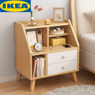 IKEA宜家乐床头柜现代简约主卧室小型迷你床边2023网红收纳柜小柜