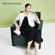 mojo优雅柔美小香风，短外套20204年夏季立体剪裁气质短袖上衣