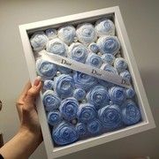 玫瑰纸巾花相框成品纯手工制作可直接送人生日礼物情人节礼物定制