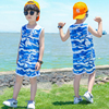 童装男童冰丝背心套装2024夏季宝宝军儿童无袖运动迷彩服装两件套