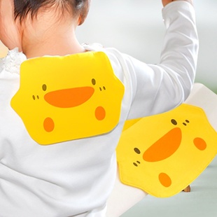 黄色小鸭宝宝吸汗巾双层加大婴幼儿童隔汗巾幼儿园纯棉纱布垫背巾