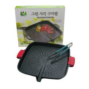 韩式电磁炉烤盘麦饭石涂层煎烤肉盘家用明火不粘通用锅牛排烧烤盘
