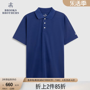 Brooks Brothers/布克兄弟男士夏季简约纯色质感针织短袖Polo衫