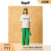 ToyzY24春趣味百搭白色印花T恤