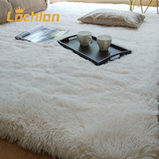 现代客厅茶几地毯乳白色长毛绒，可定制地毯，卧室床前毯可定制飘窗毯