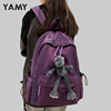 花曦家韩版大学生书包女校园，双肩包ins紫色，大容量旅行高级感背包