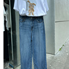 炒舒服天丝蓝色，夏季直筒牛仔裤直筒薄款显瘦高腰女士k-4