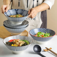 创意面碗加厚大碗单个陶瓷汤碗日式餐具拉面碗家用海碗高脚防烫碗