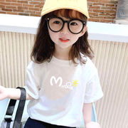 女童短袖t恤夏季韩版洋气中大童纯棉半袖上衣女宝宝宽松衣服