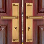 新中式大门锁对双开门子母入户加长门把手，仿古静音卧室内房间门锁