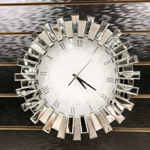 客厅个性时尚挂钟餐厅家用轻奢装饰时钟创意贴镜静音钟表太阳机芯