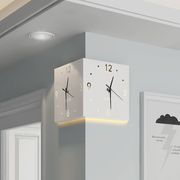 2023网红阳角挂钟双面转角家用客厅钟表现代简约创意时钟壁灯
