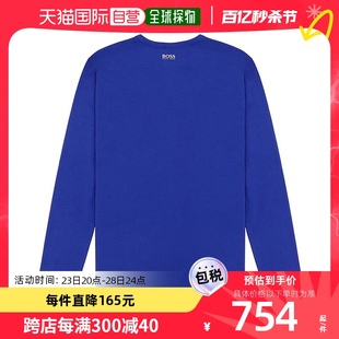 香港直邮hugoboss男士蓝色，棉质长袖t恤togn1-50271057-424