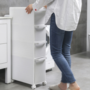 22cm卫生间置物架冰箱缝隙收纳架落地可移动窄柜洗衣机，夹缝整理架