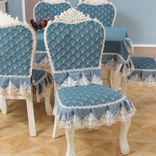 欧式田园餐椅垫套装蕾丝椅垫，椅套加大餐桌布，圆桌布茶几布桌椅套垫