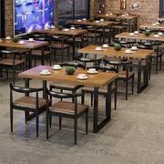 复古铁艺实木酒吧火锅烧烤店，餐厅饮馆咖啡厅奶茶清吧餐桌椅子组合
