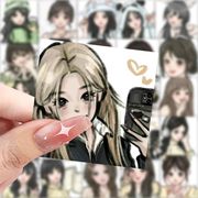 118张甜酷小女孩头像贴纸高颜值手机装饰手帐笔记中国风贴画防水