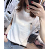 韩国2024夏季短袖T恤女简约卡通米老鼠百搭纯棉修身显瘦上衣