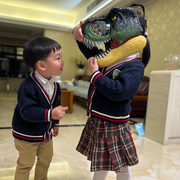 霸王龙电动面具头套仿真大恐龙模型搞笑动物玩具男孩女孩2023