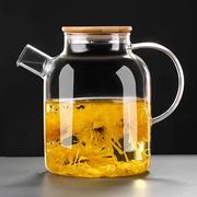 凉水壶明火加热泡茶壶，家用冷水壶花茶壶，高硼硅玻璃茶壶透明烧水壶