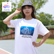 亚运运动图标系列运动印花T恤圆领衫短袖文化衫情侣T恤节日送礼